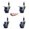Service Caster 3'' Blue Poly Swivel 1'' Expanding Stem Caster Set 2 Total Lock Brakes, 4PK SCC-EXTTL20S314-PPUB-BLUE-2-S-2-1 - alternate 2